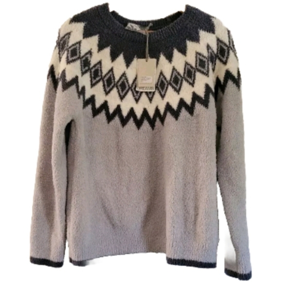 Barefoot Dreams Sweaters - Barefoot Dreams CozyChic Nordic Pullover Sweater Ocean Multi Super Soft Cozy NWT